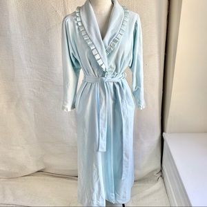 Vintage 70s SM Plush Soft Wrap Long Wrap Robe Blue